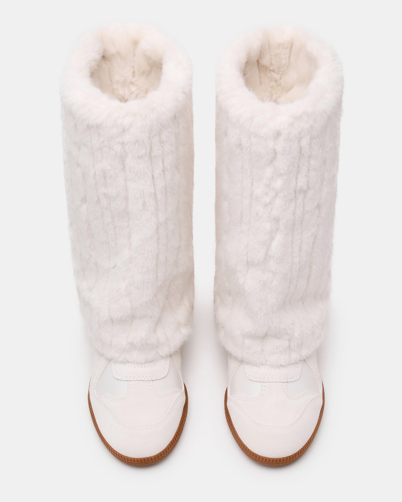 MAVIS FAUX FUR WHITE SUEDE