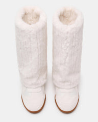 MAVIS FAUX FUR WHITE SUEDE