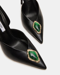 NYSA STONE BLACK LEATHER