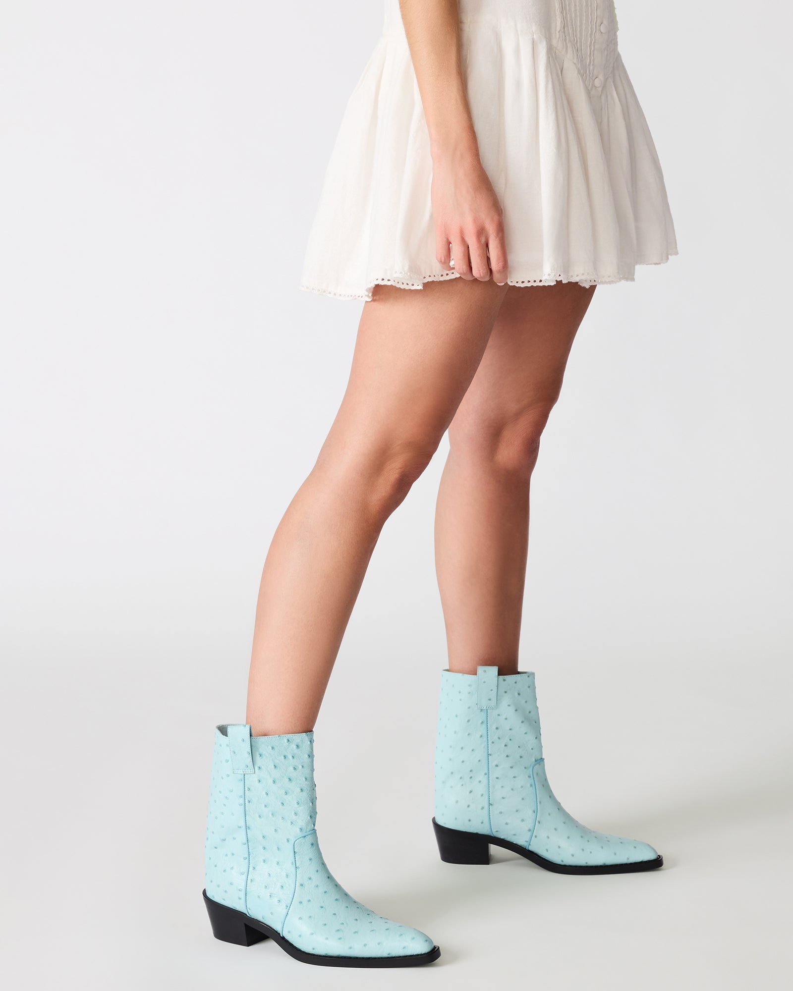 VINNY OSTRICH TURQUOISE LEATHER