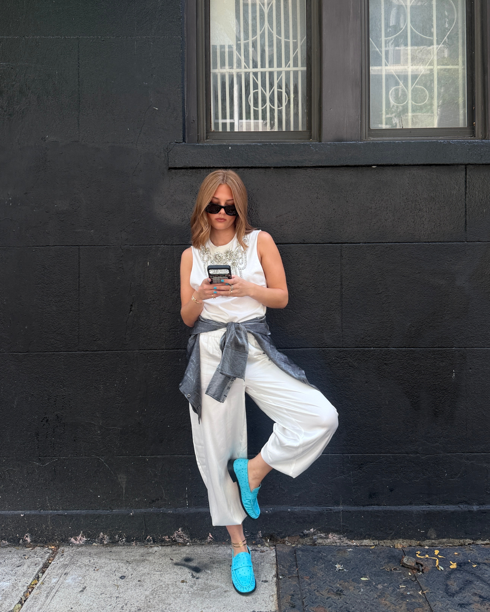 RONIE OSTRICH TURQUOISE LEATHER