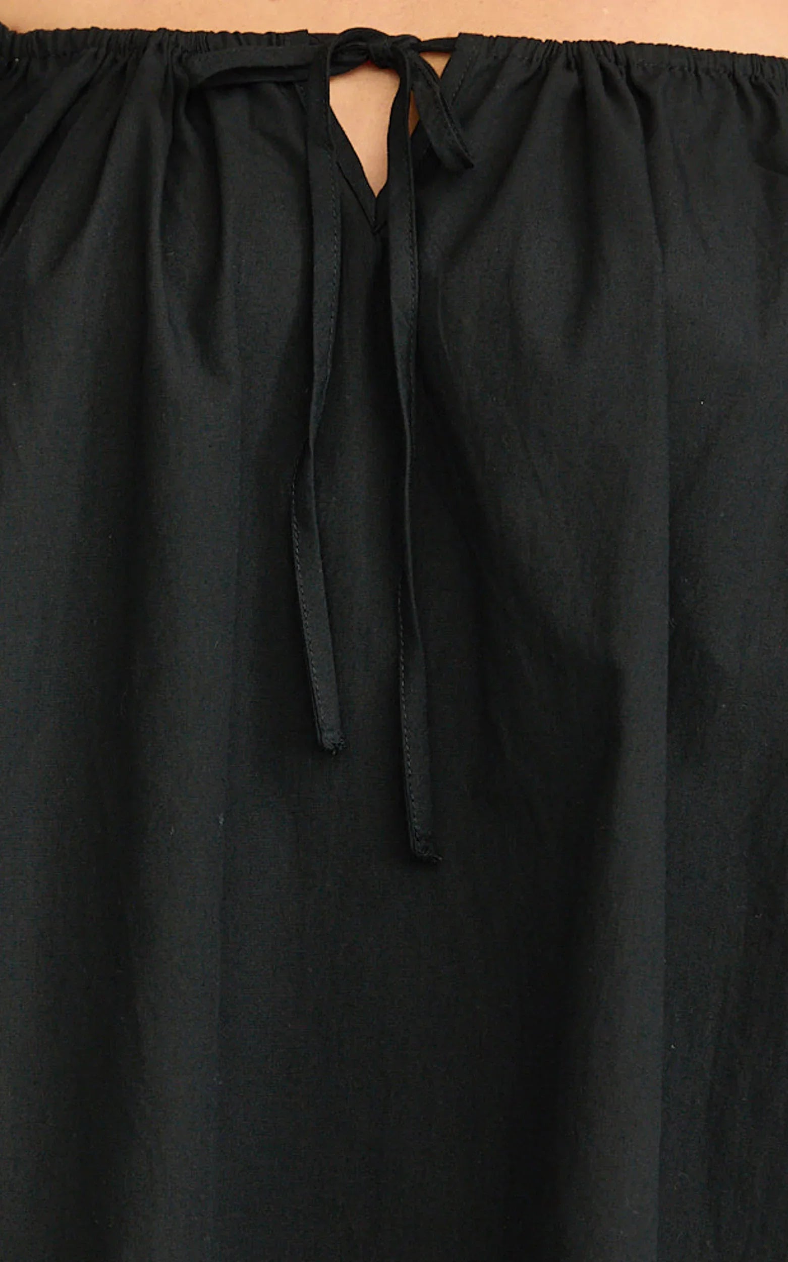 Brixton Mini Dress - Square Neck Smock Dress in Black