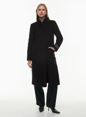 The Cocoon Long Coat - Wool Cashmere - BLACK