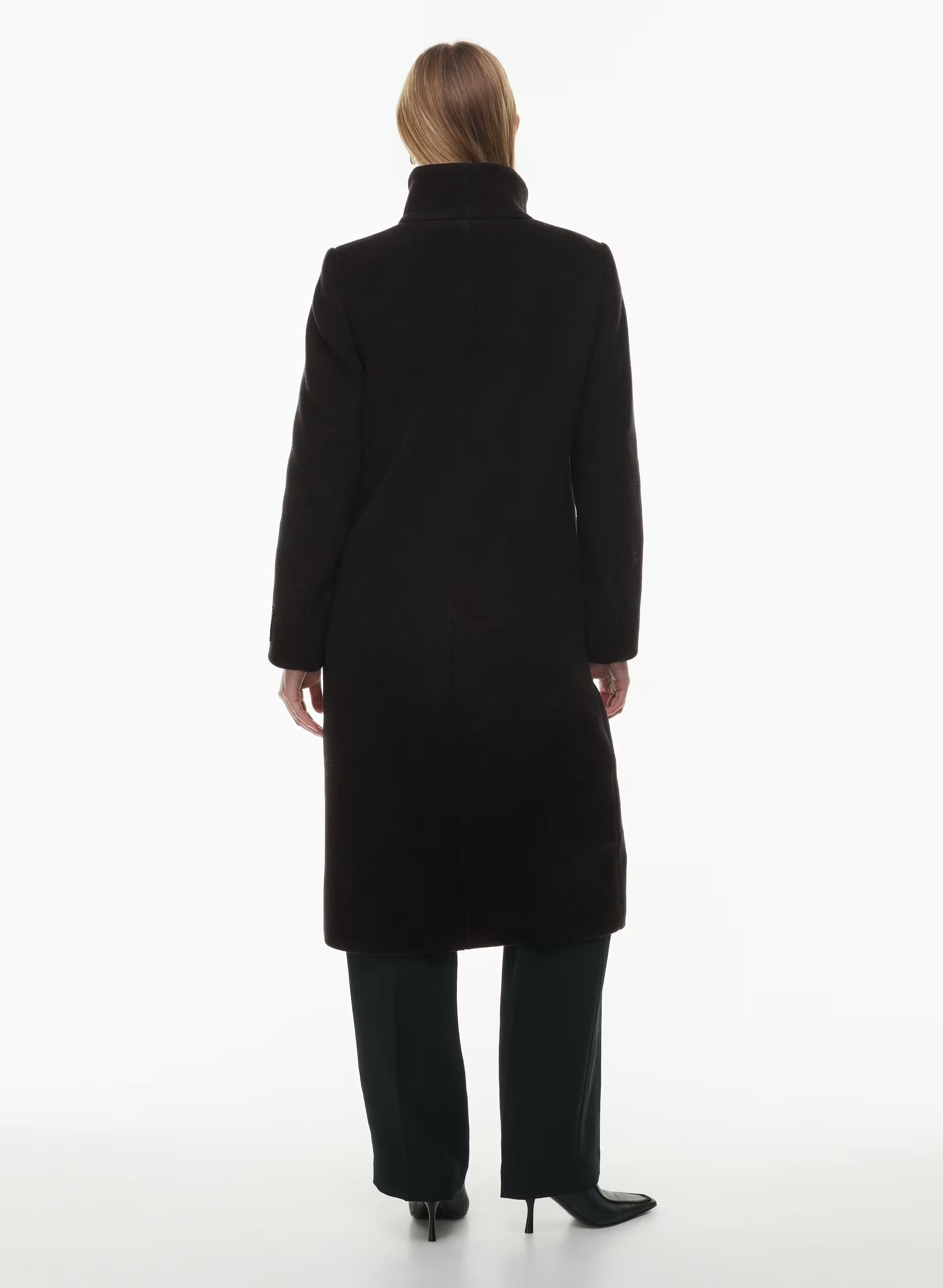 The Cocoon Long Coat - Wool Cashmere - BLACK