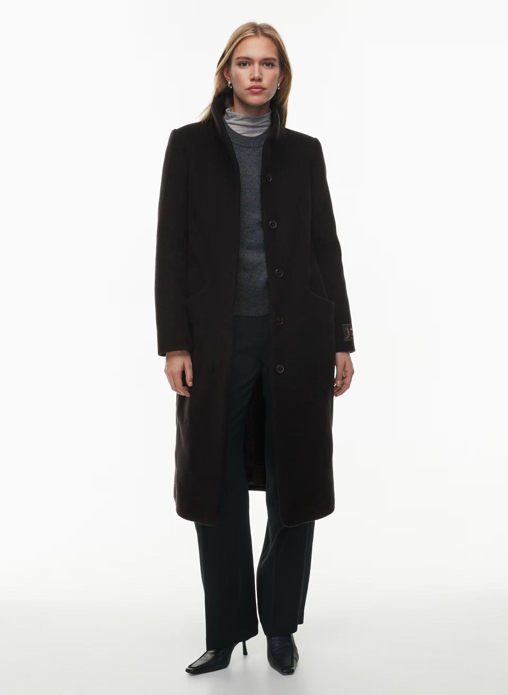 The Cocoon Long Coat - Wool Cashmere - BLACK