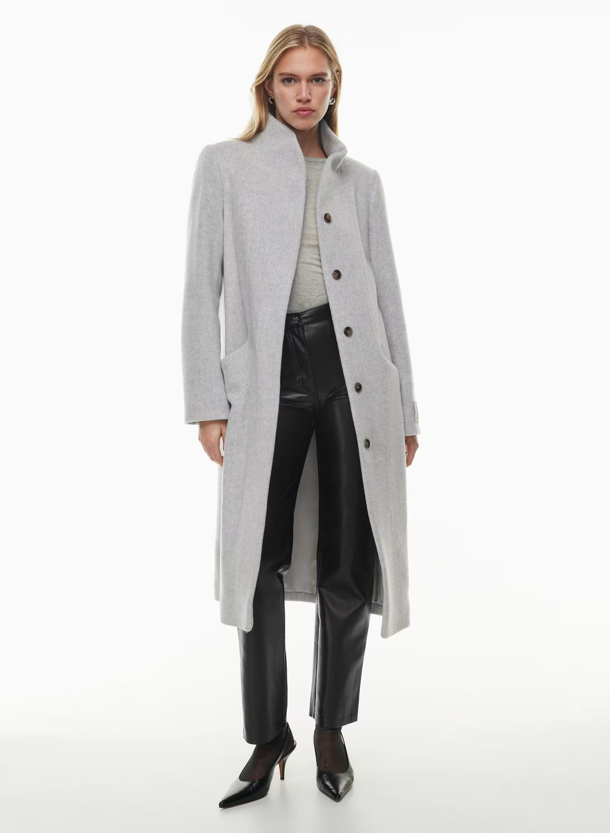 The Cocoon Long Coat - Wool Cashmere - HEATHER LIGHT GREY