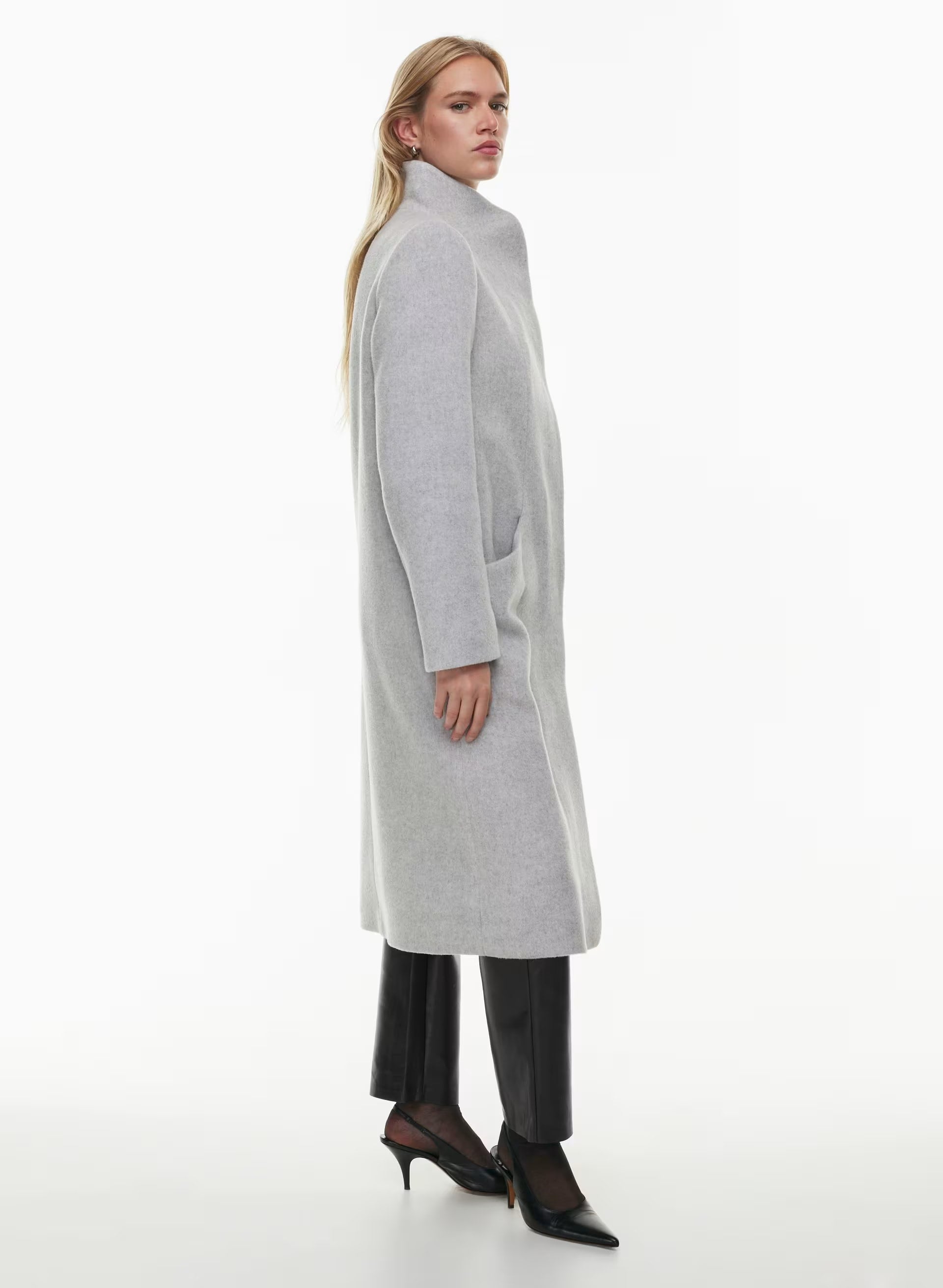 The Cocoon Long Coat - Wool Cashmere - HEATHER LIGHT GREY