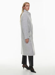 The Cocoon Long Coat - Wool Cashmere - HEATHER LIGHT GREY