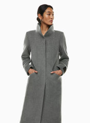 The Cocoon Long Coat - Wool Cashmere - HEATHER DARK GREY