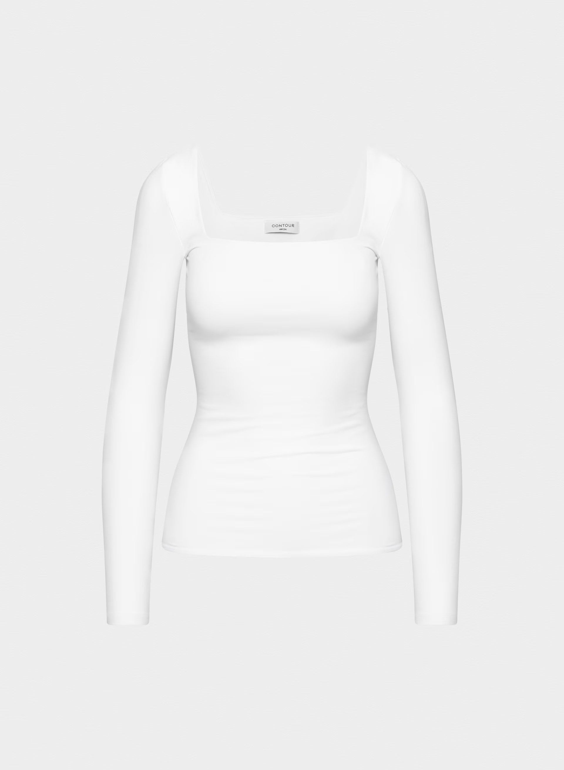 Original Contour Squareneck Hip Longsleeve - BRIGHT WHITE