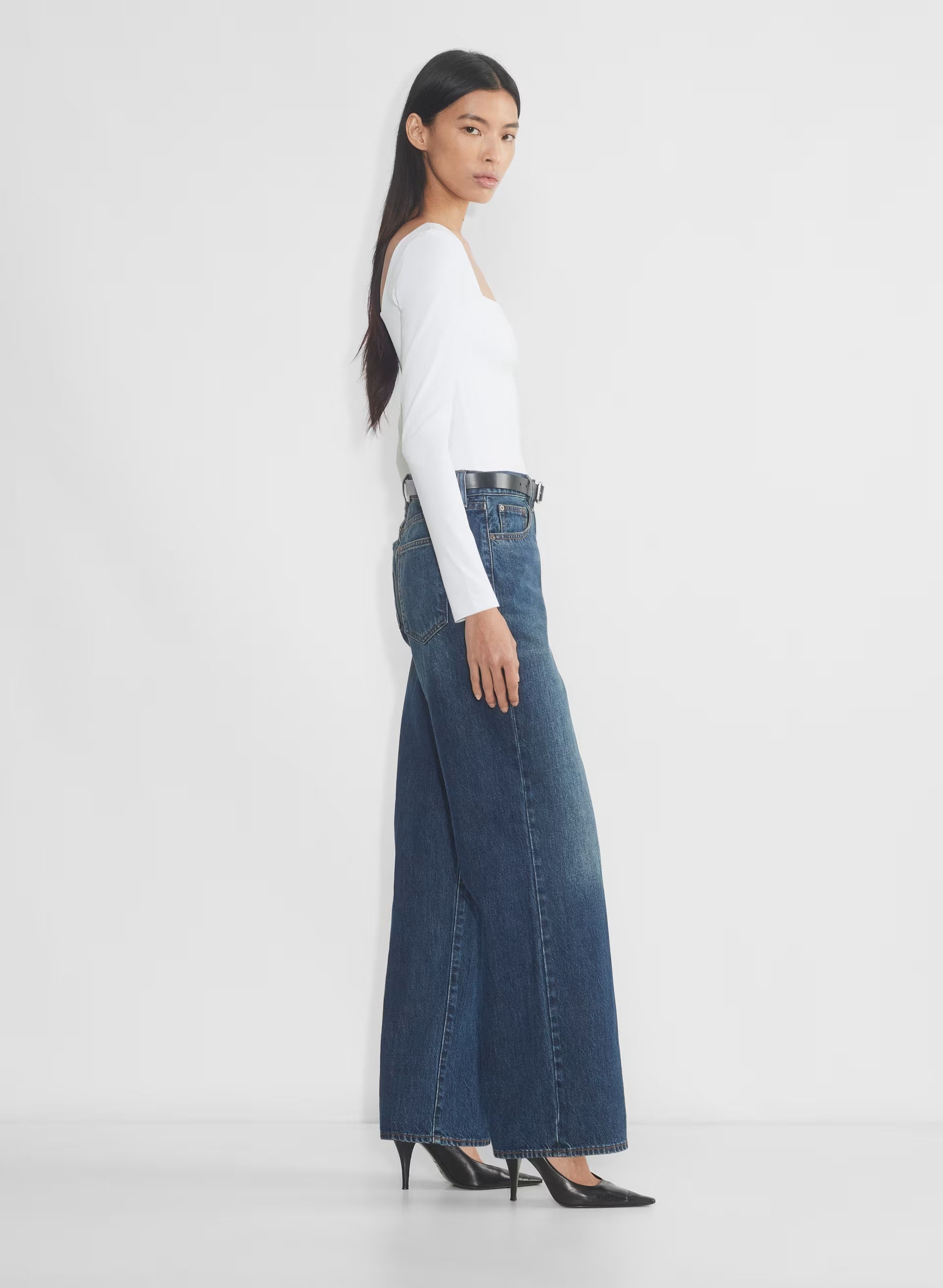 Original Contour Squareneck Hip Longsleeve - BRIGHT WHITE