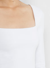 Original Contour Squareneck Hip Longsleeve - BRIGHT WHITE
