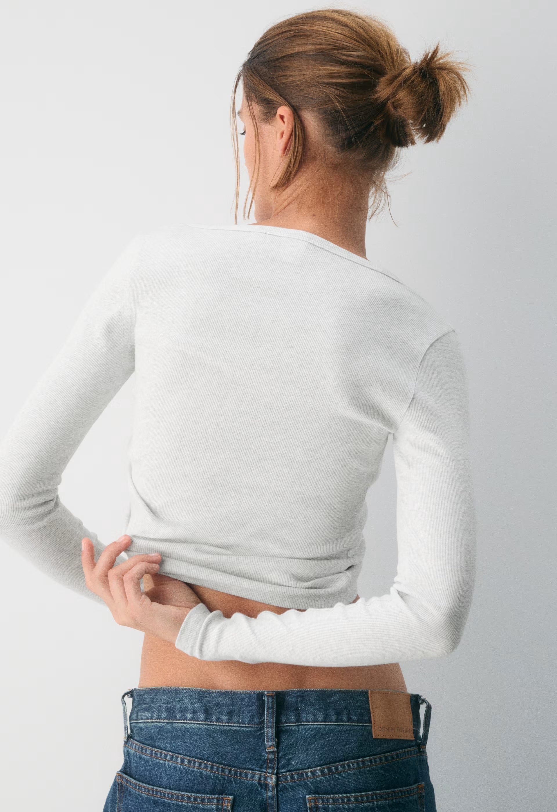 HomeStretch™ Rib Acoustic Henley - HEATHER CLOUD WHITE
