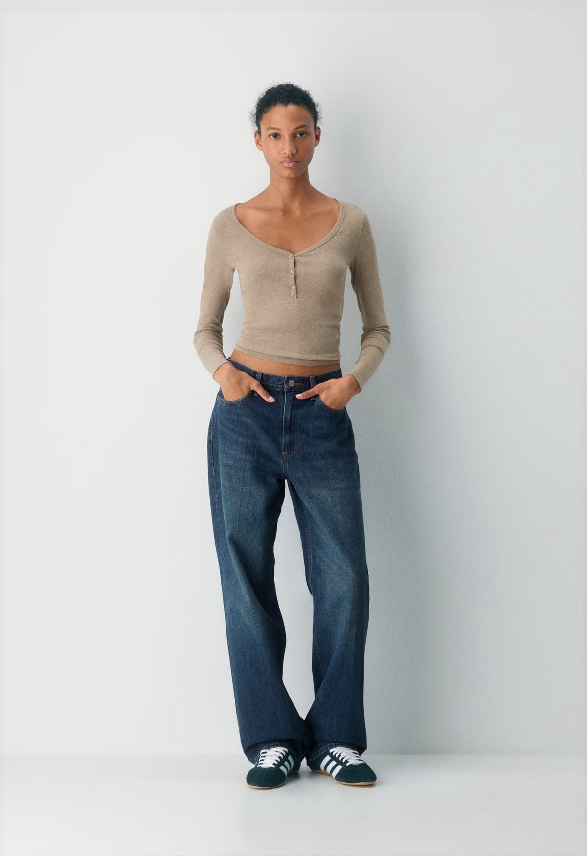 HomeStretch™ Rib Acoustic Henley - HEATHER NOMAD TAUPE