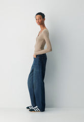 HomeStretch™ Rib Acoustic Henley - HEATHER NOMAD TAUPE