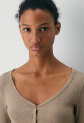 HomeStretch™ Rib Acoustic Henley - HEATHER NOMAD TAUPE