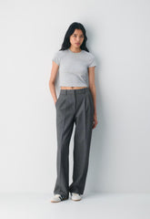 HomeStretch™ Rib Tune Waist T-Shirt - HEATHER CHROME