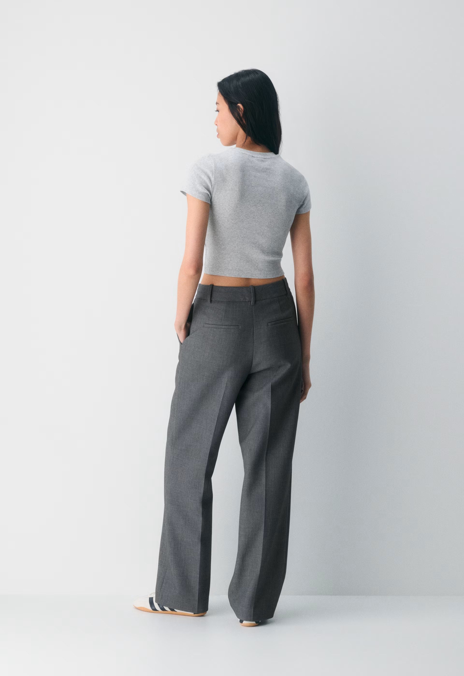 HomeStretch™ Rib Tune Waist T-Shirt - HEATHER CHROME