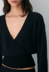 SoftSpoke™ Dear Wrap Sweater - BLACK