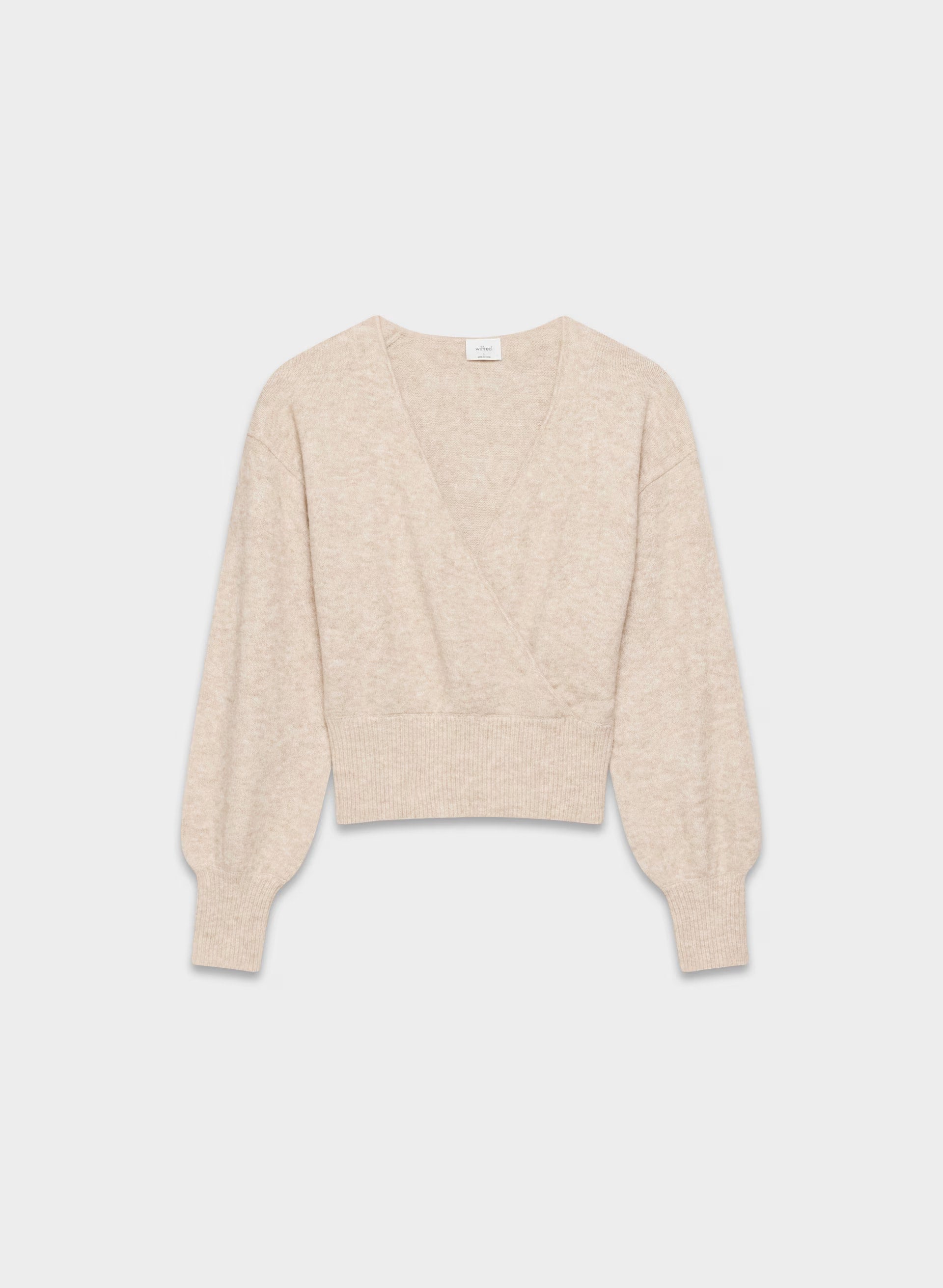 SoftSpoke™ Dear Wrap Sweater - HEATHER LIGHT OATMEAL