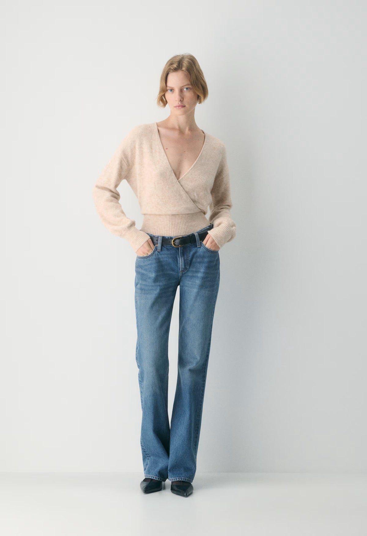 SoftSpoke™ Dear Wrap Sweater - HEATHER LIGHT OATMEAL