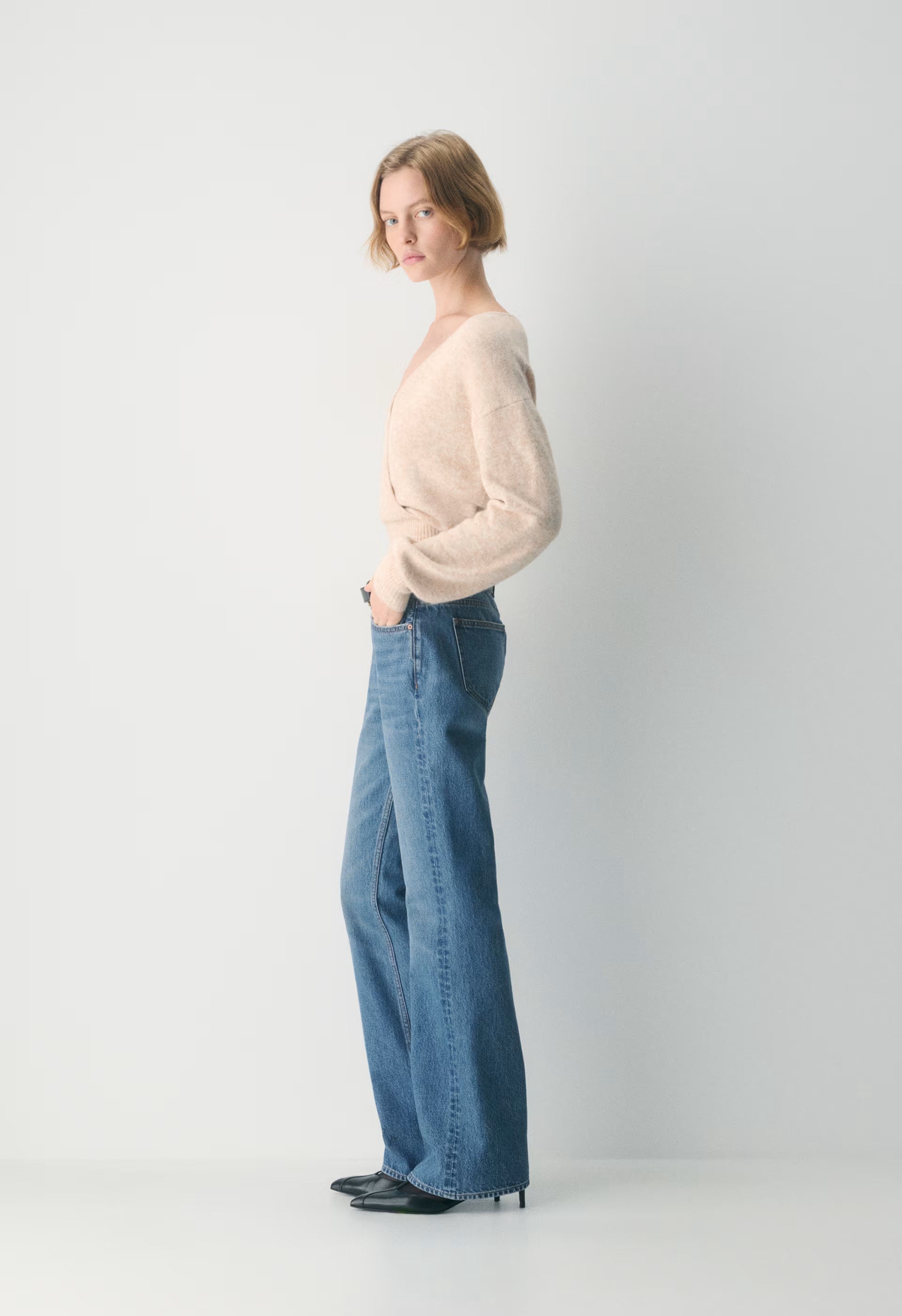 SoftSpoke™ Dear Wrap Sweater - HEATHER LIGHT OATMEAL