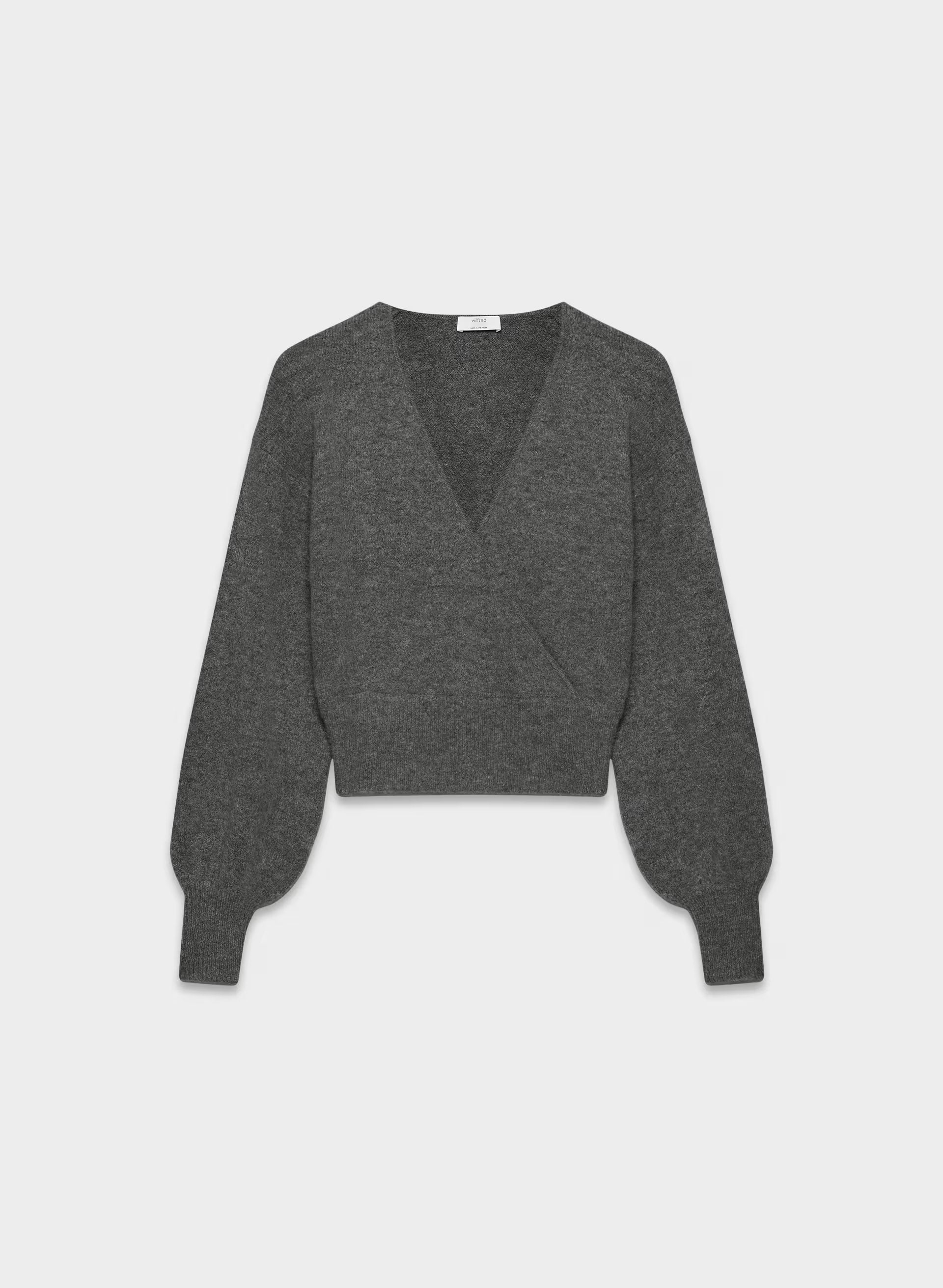 SoftSpoke™ Dear Wrap Sweater - HEATHER CHARCOAL