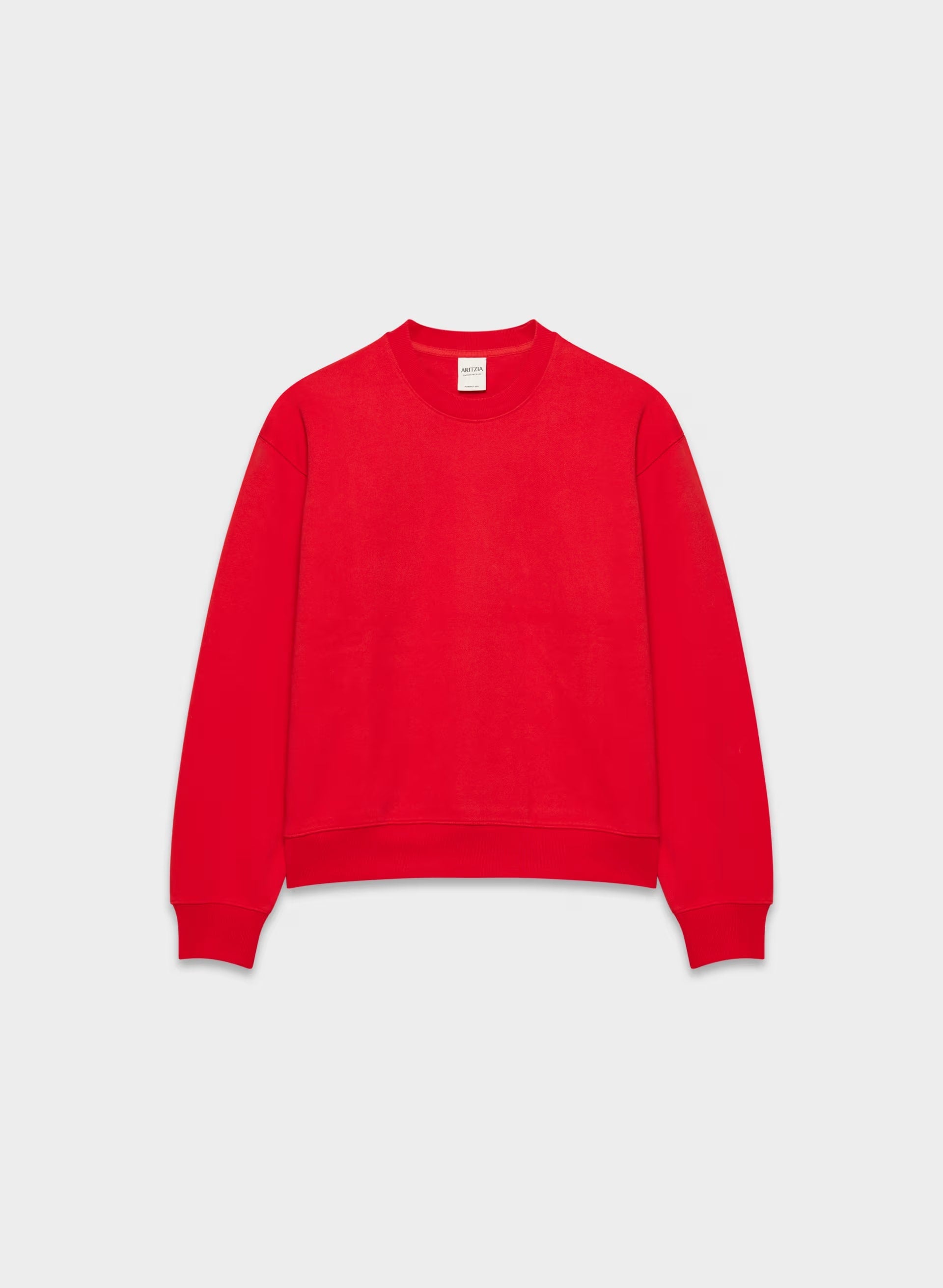 Cozy Sweatfleece Perfect Crew Sweatshirt - FLASHING RED