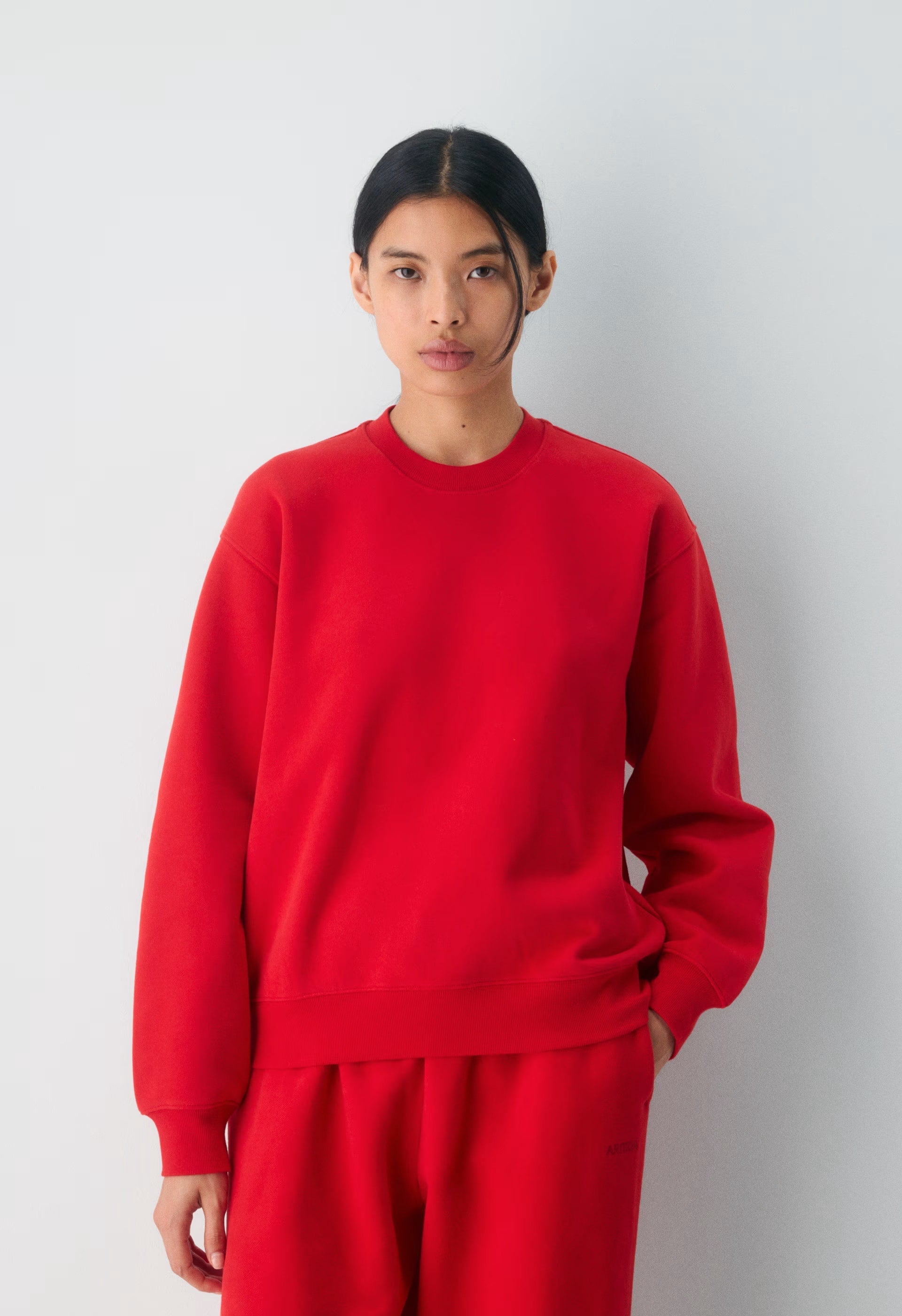 Cozy Sweatfleece Perfect Crew Sweatshirt - FLASHING RED