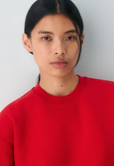 Cozy Sweatfleece Perfect Crew Sweatshirt - FLASHING RED