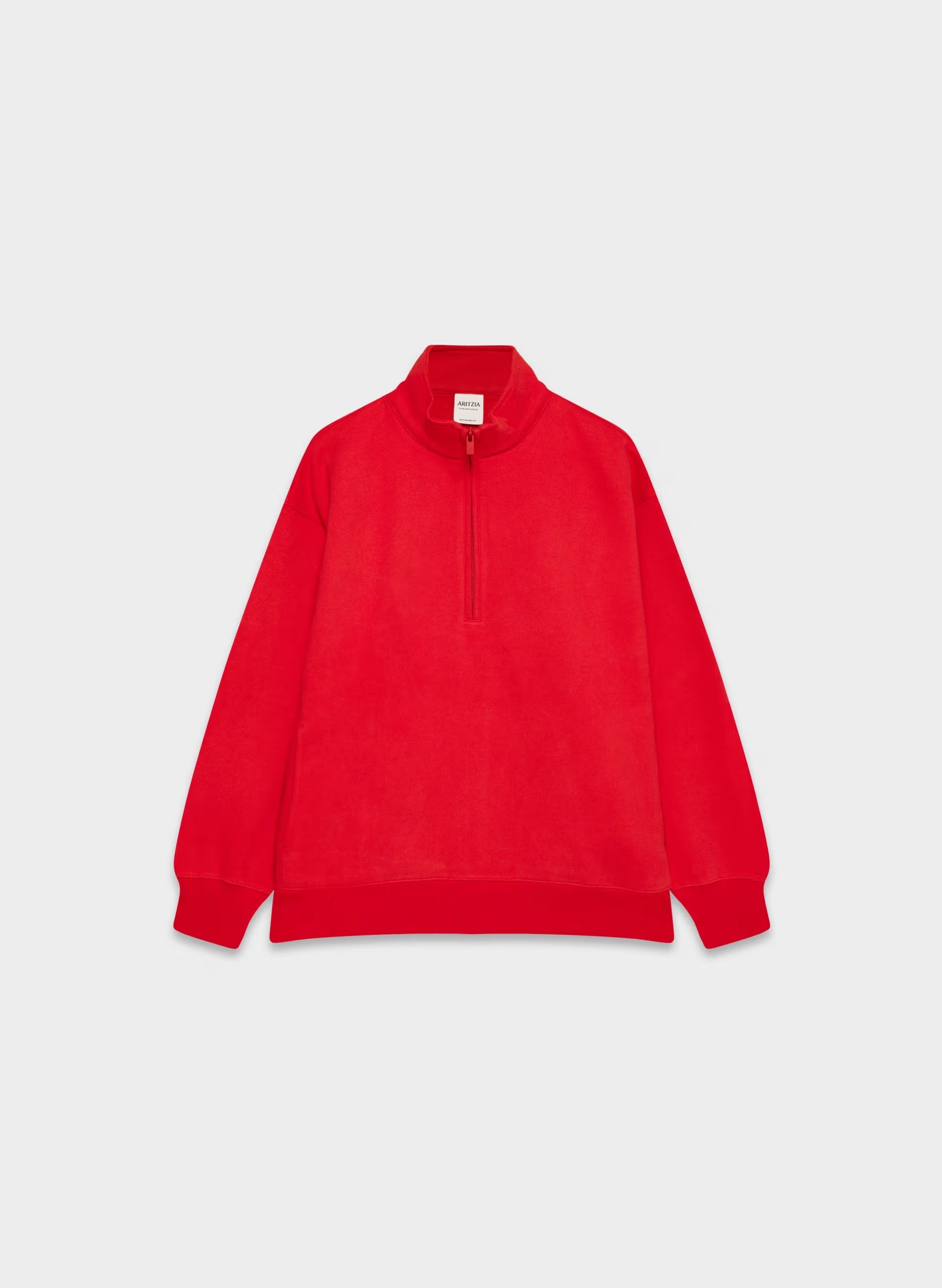 Cozy Sweatfleece Boyfriend 1/2 Zip - FLASHING RED