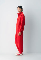 Cozy Sweatfleece Boyfriend 1/2 Zip - FLASHING RED