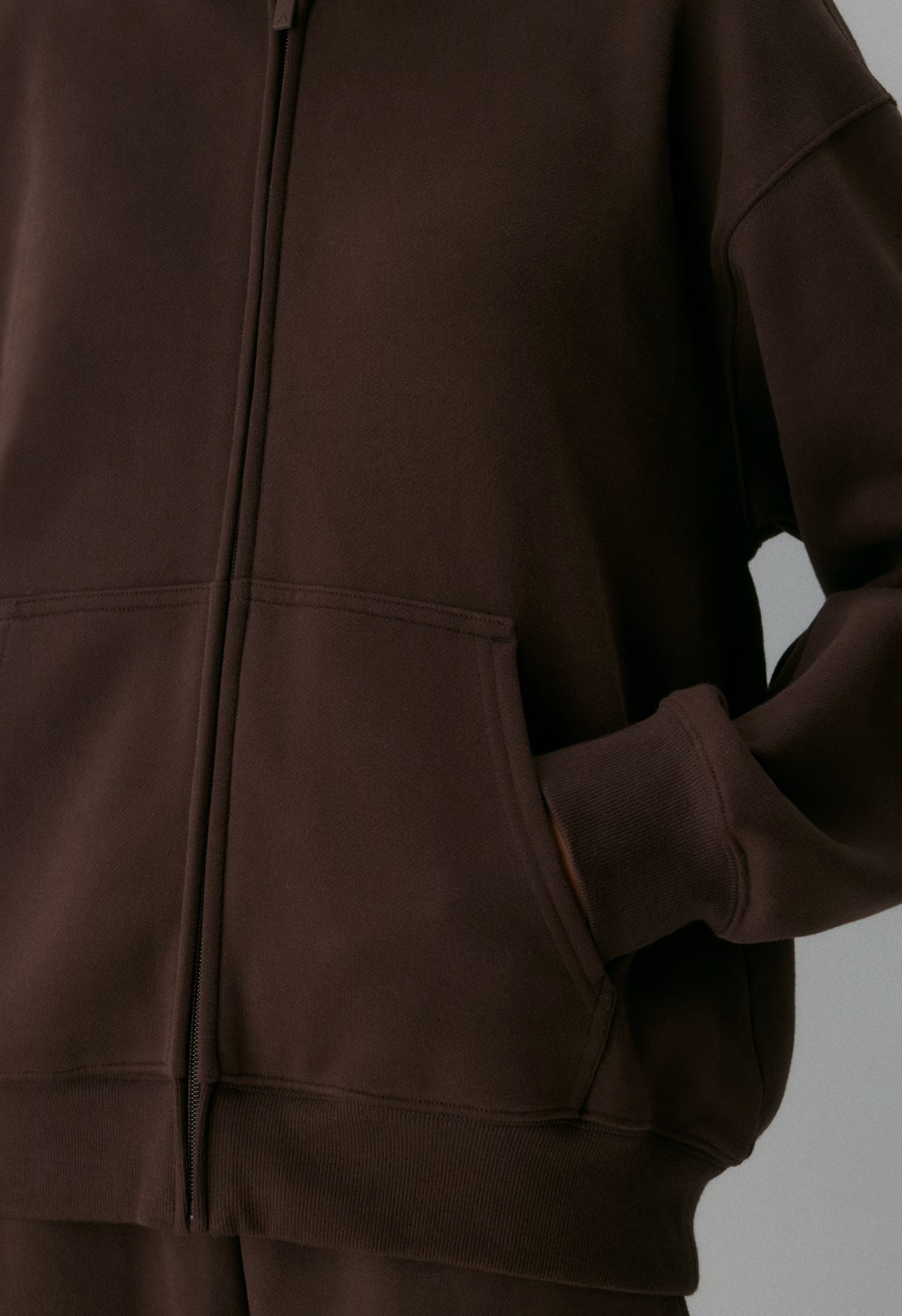Cozy Sweatfleece Perfect Zip Hoodie - RICH MOCHA BROWN