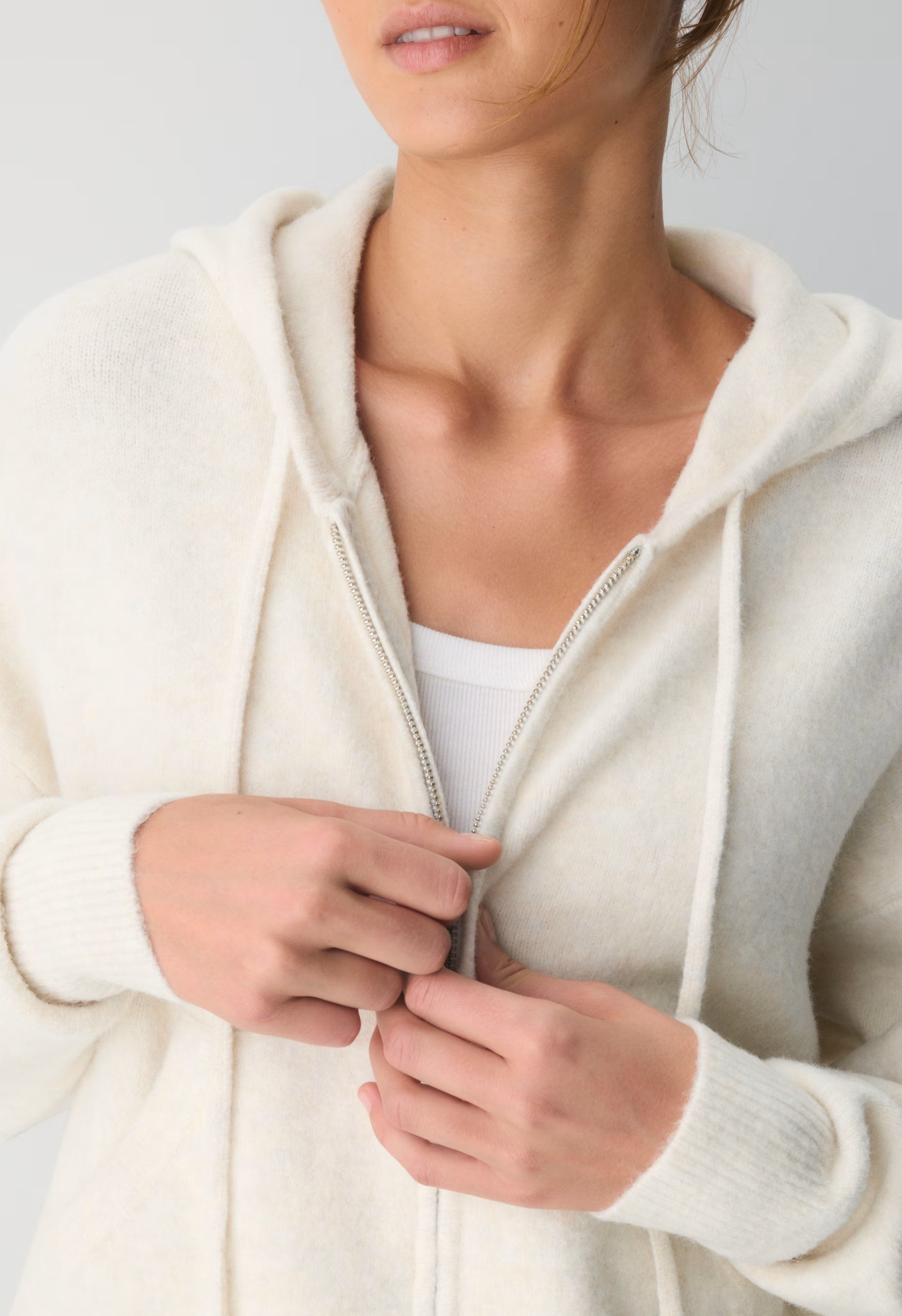 Peyton Zip Hoodie - HEATHER BIRCH