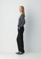 Bare Cashmere Bloor Sweater - HEATHER CHARCOAL