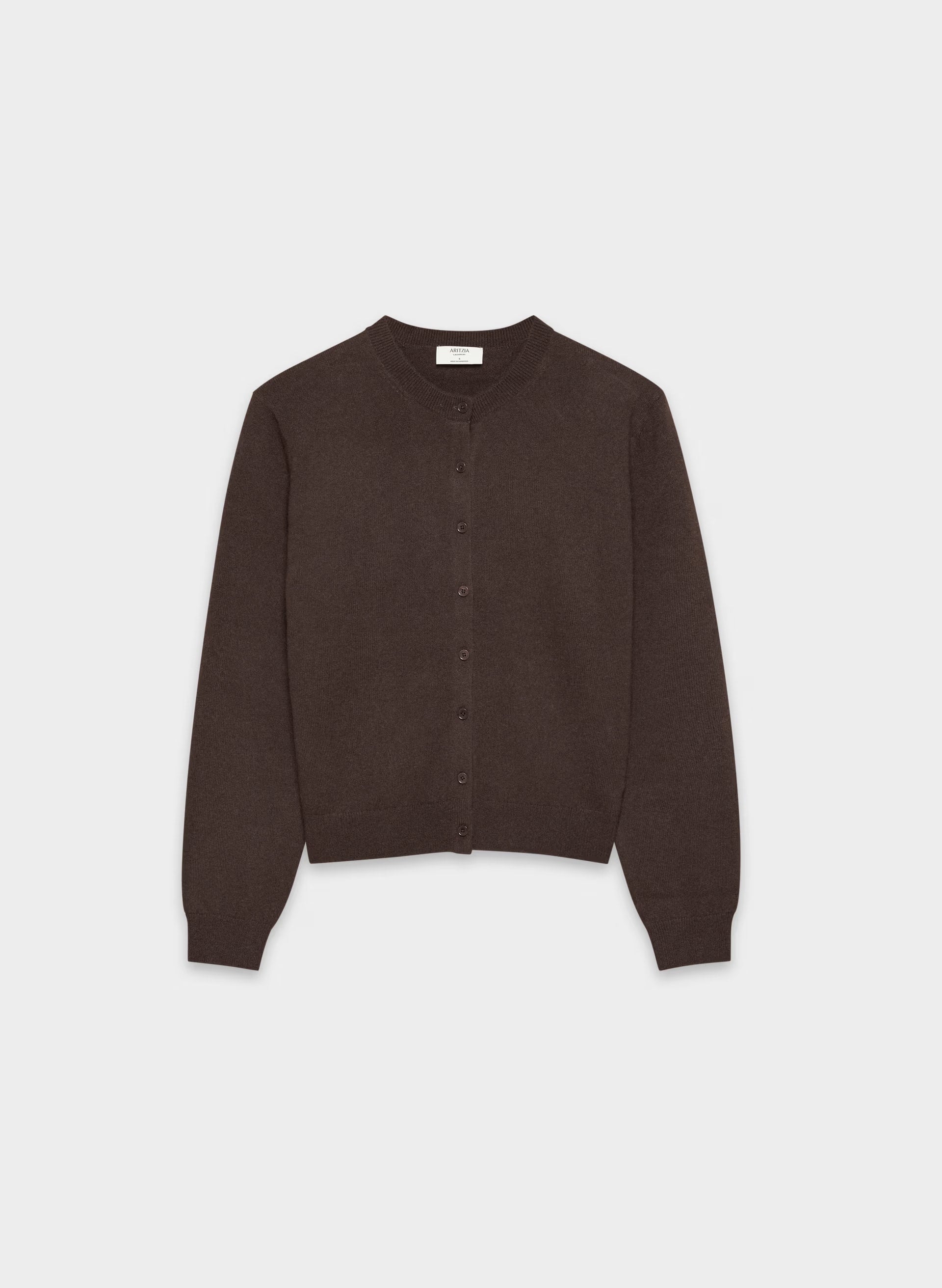 Bare Cashmere Noteworthy Cardigan - RICH MOCHA BROWN