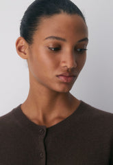 Bare Cashmere Noteworthy Cardigan - RICH MOCHA BROWN