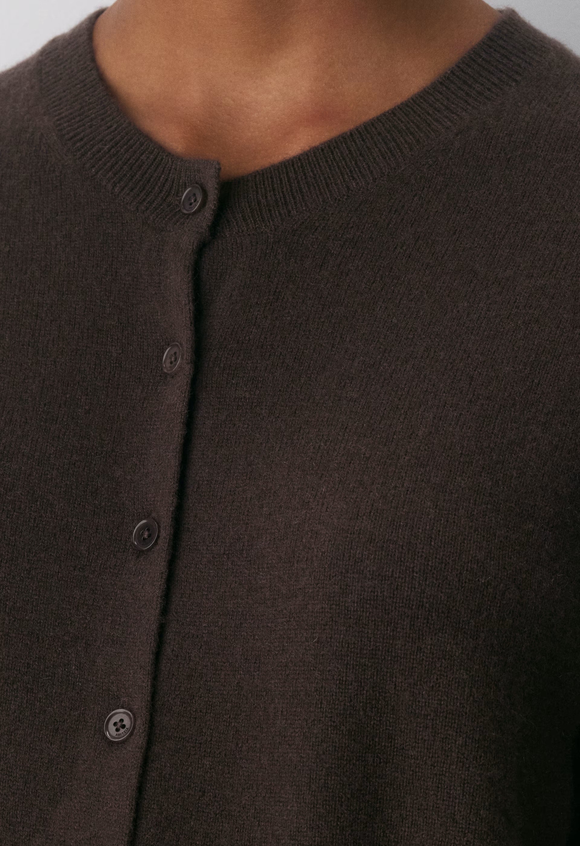 Bare Cashmere Noteworthy Cardigan - RICH MOCHA BROWN