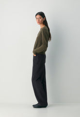 Bare Cashmere Noteworthy Cardigan - DARK OLIVE