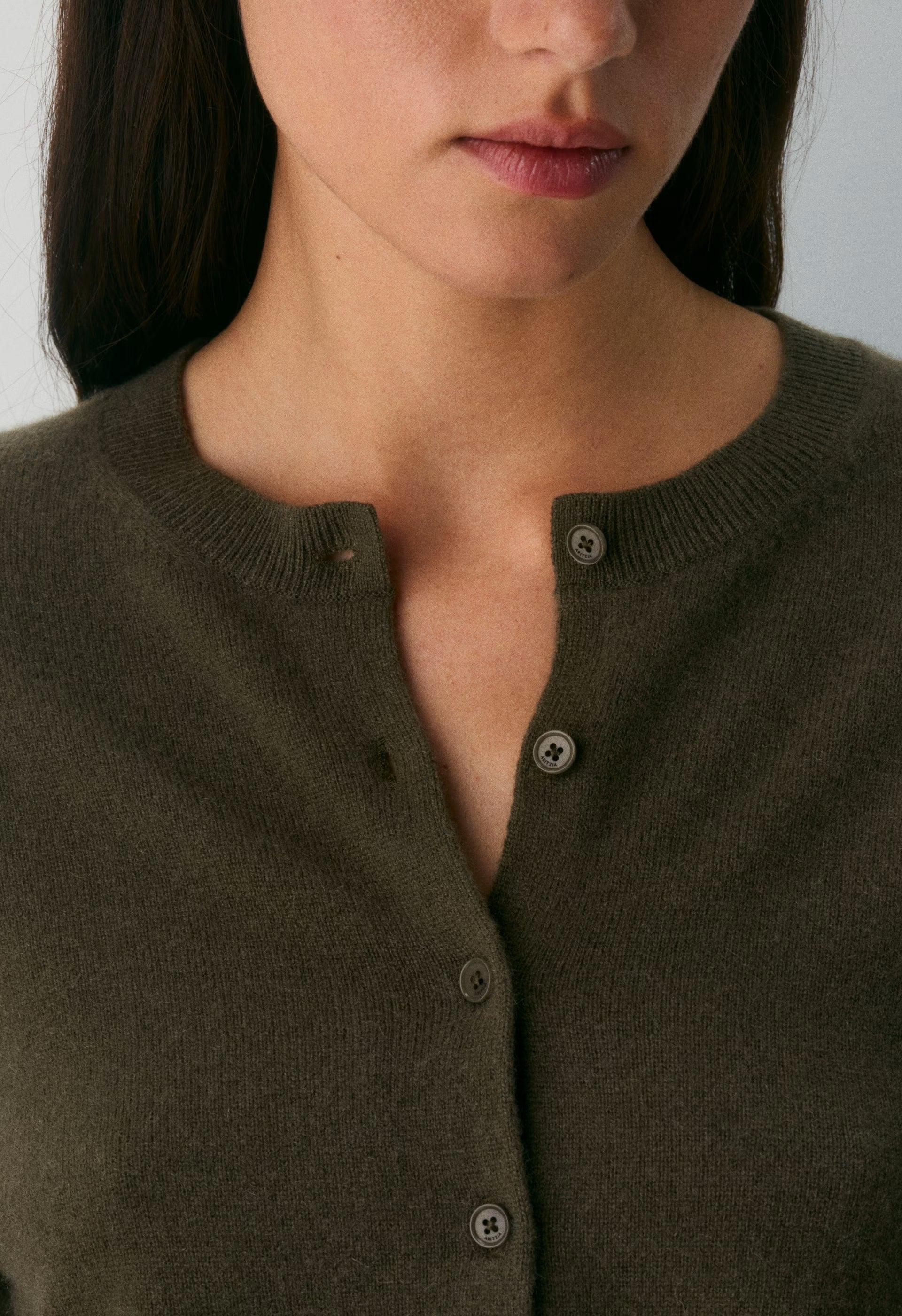 Bare Cashmere Noteworthy Cardigan - DARK OLIVE