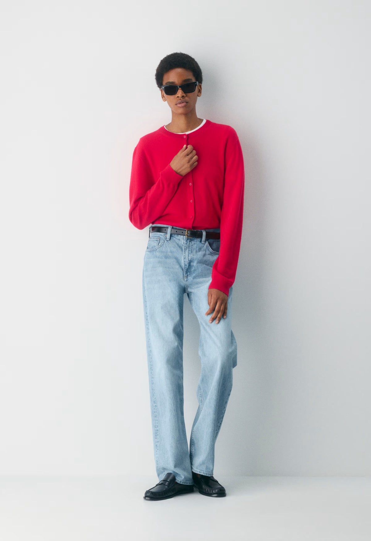 Bare Cashmere Noteworthy Cardigan - FLASHING RED