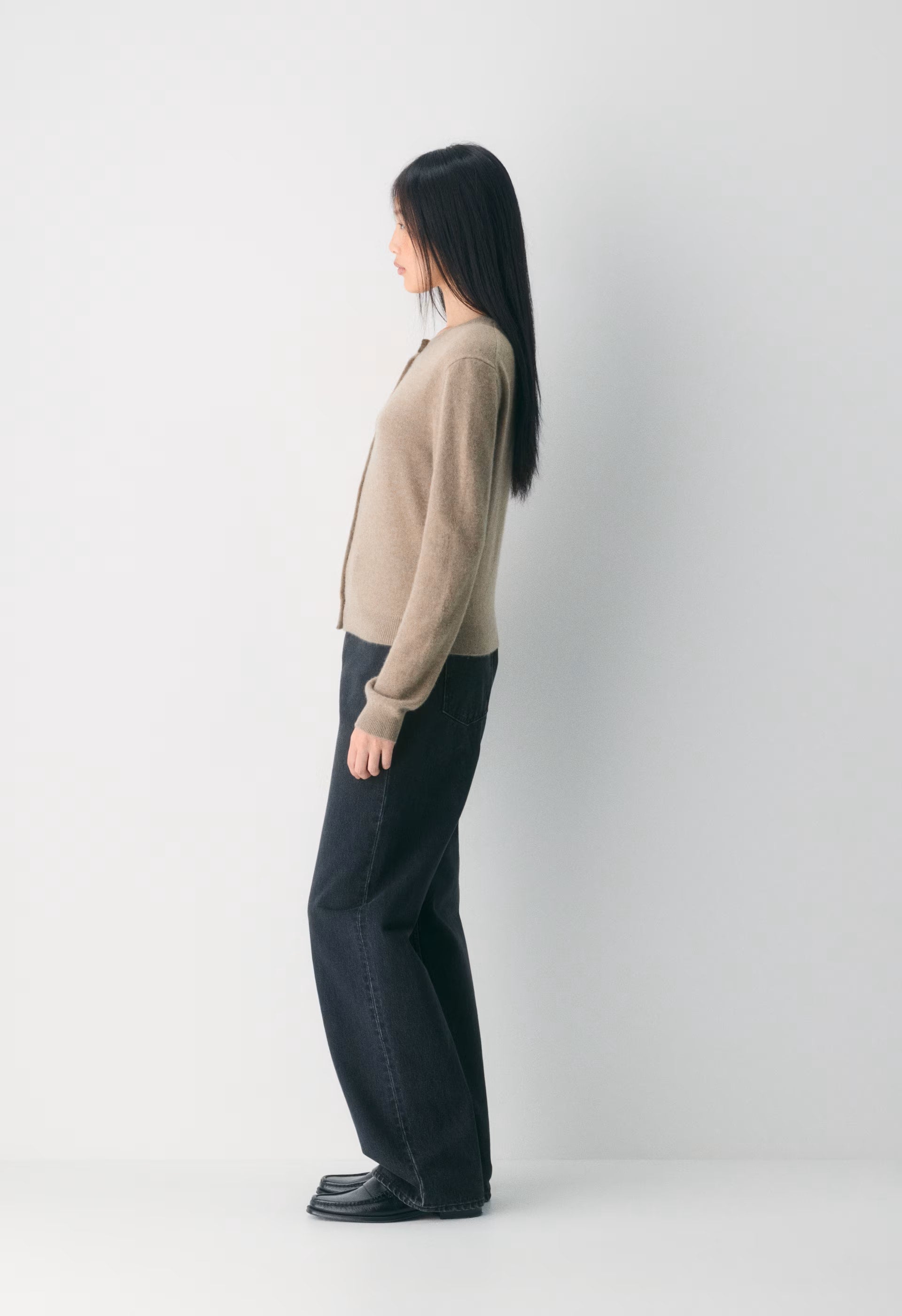Bare Cashmere Noteworthy Cardigan - HEATHER NOMAD TAUPE