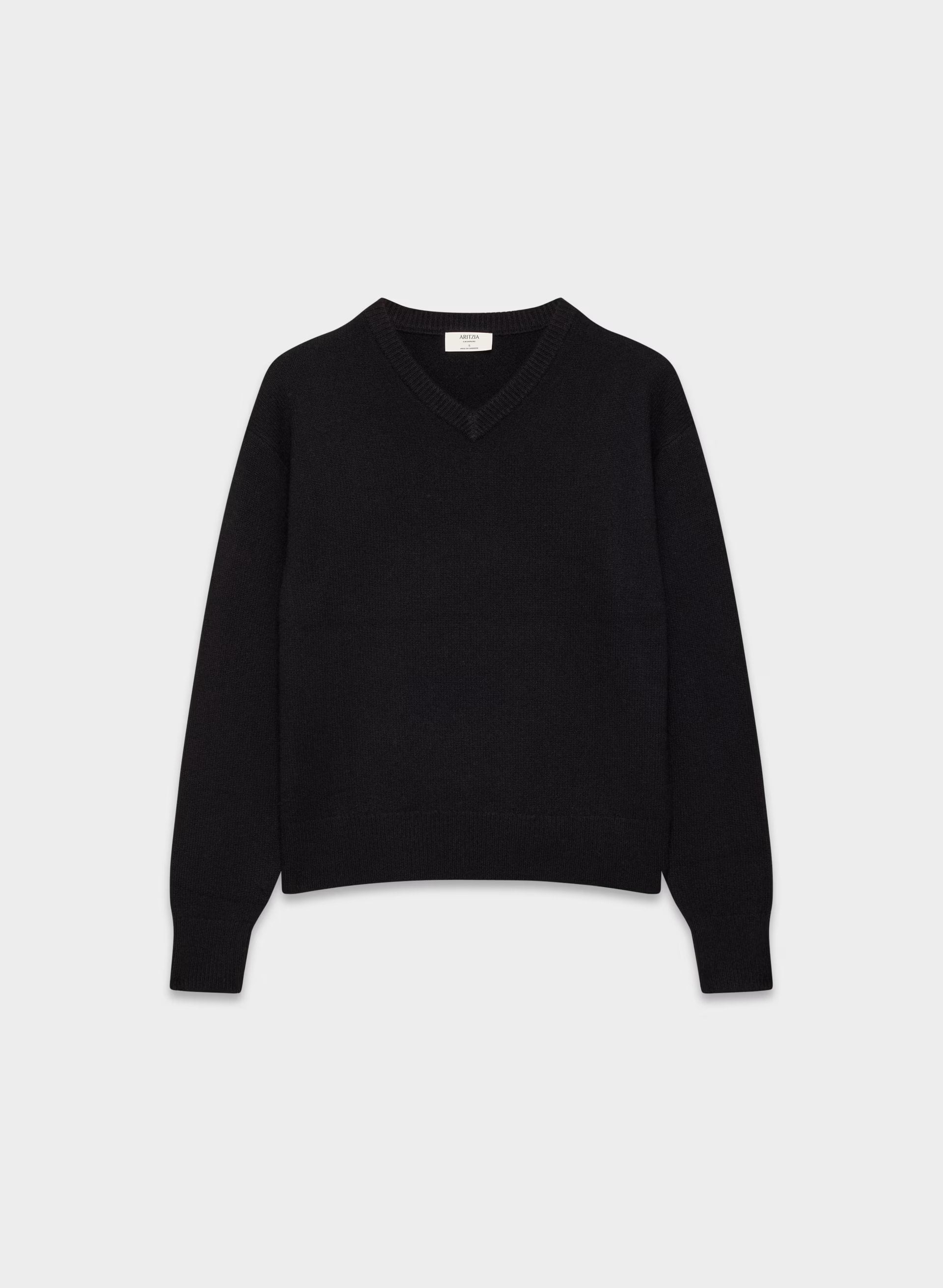 Essential Cashmere Context Sweater - BLACK