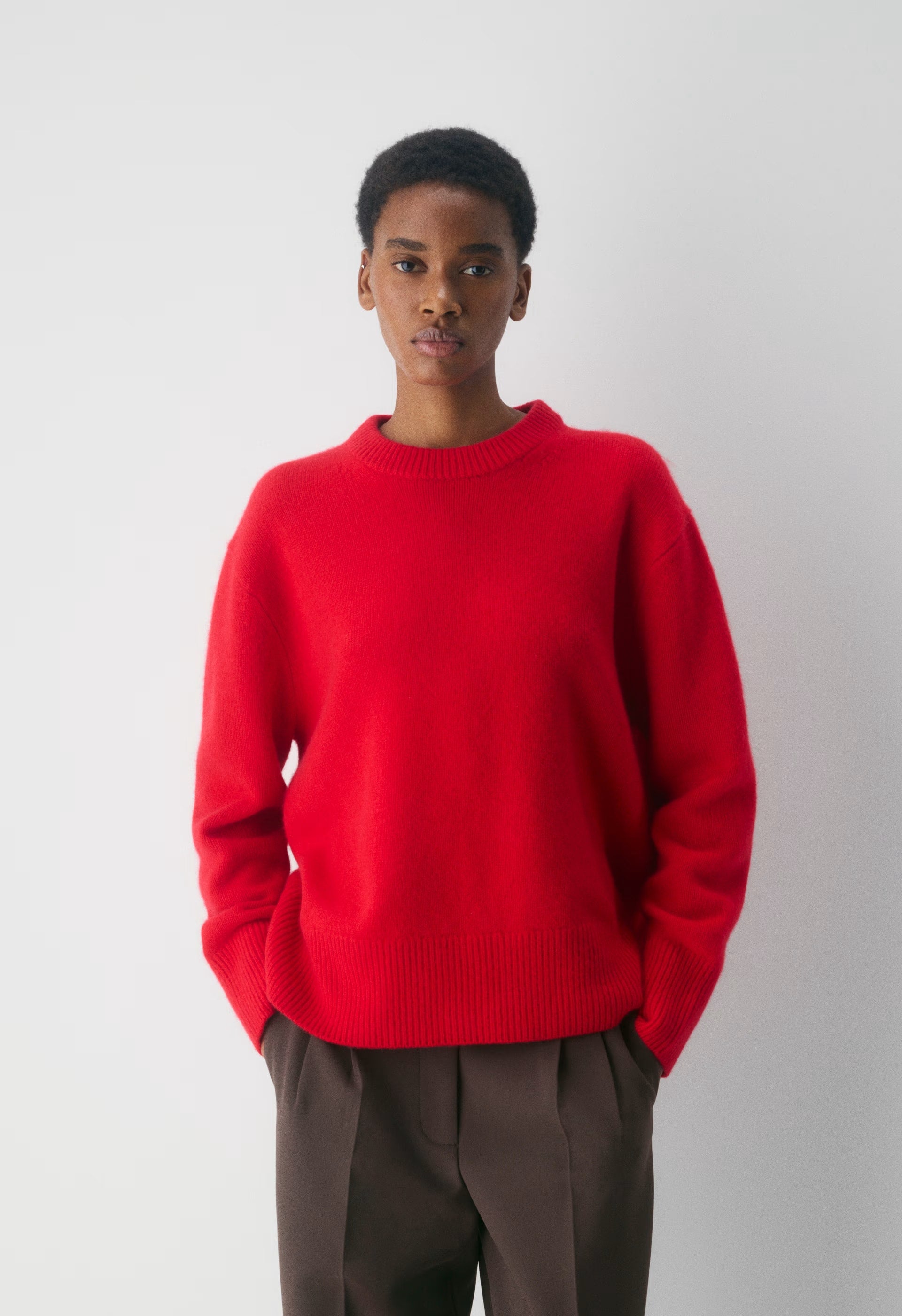Plush Cashmere Compile Sweater - FLASHING RED