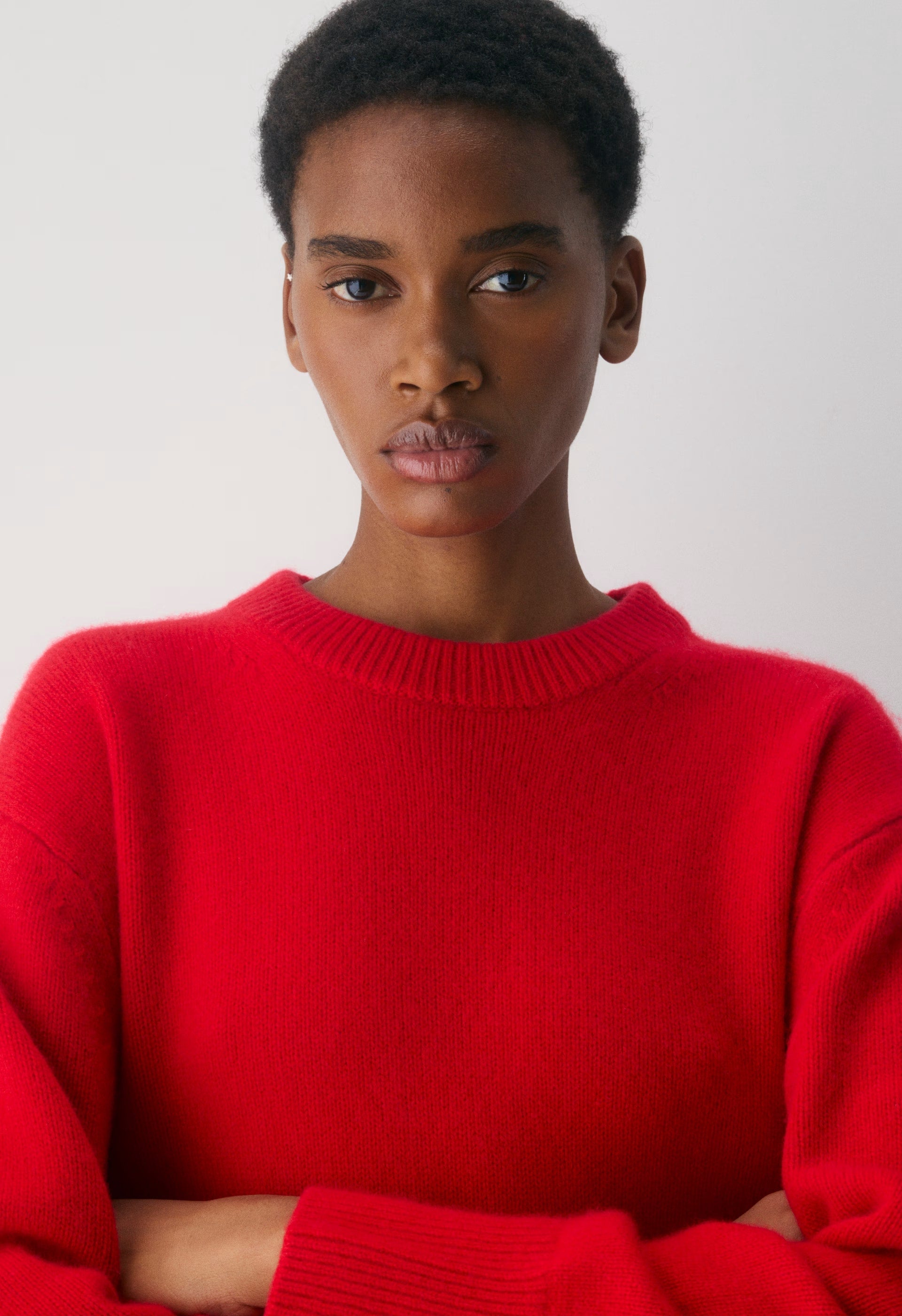 Plush Cashmere Compile Sweater - FLASHING RED