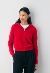 Essential Cashmere Idyllic Zip Hoodie - FLASHING RED