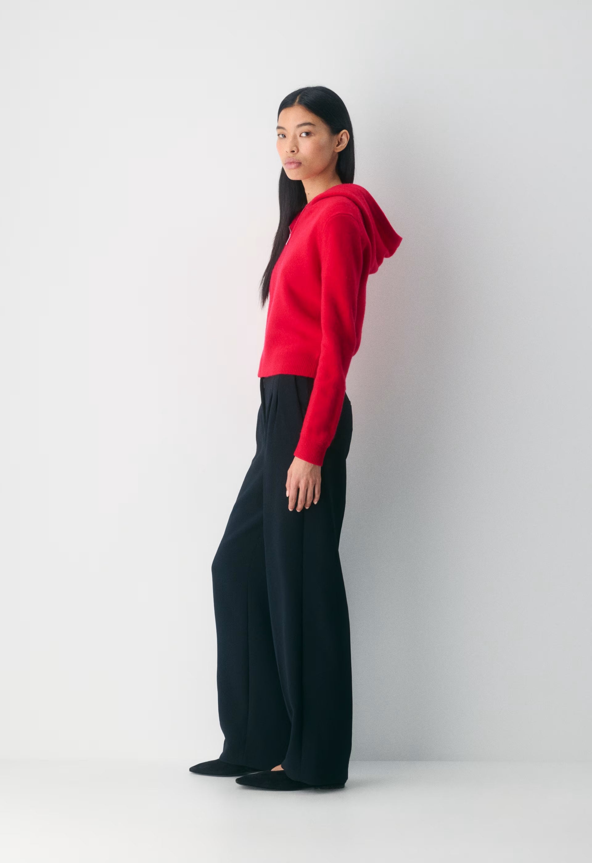 Essential Cashmere Idyllic Zip Hoodie - FLASHING RED