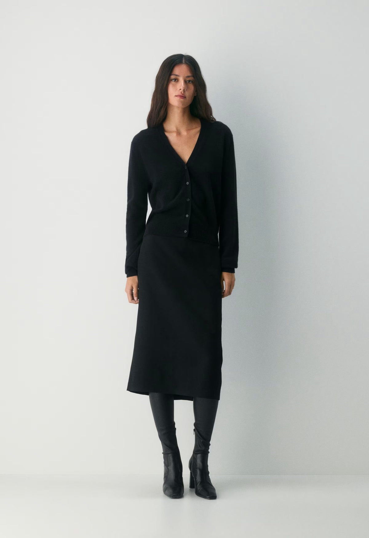 Bare Cashmere Laureate Cardigan - BLACK