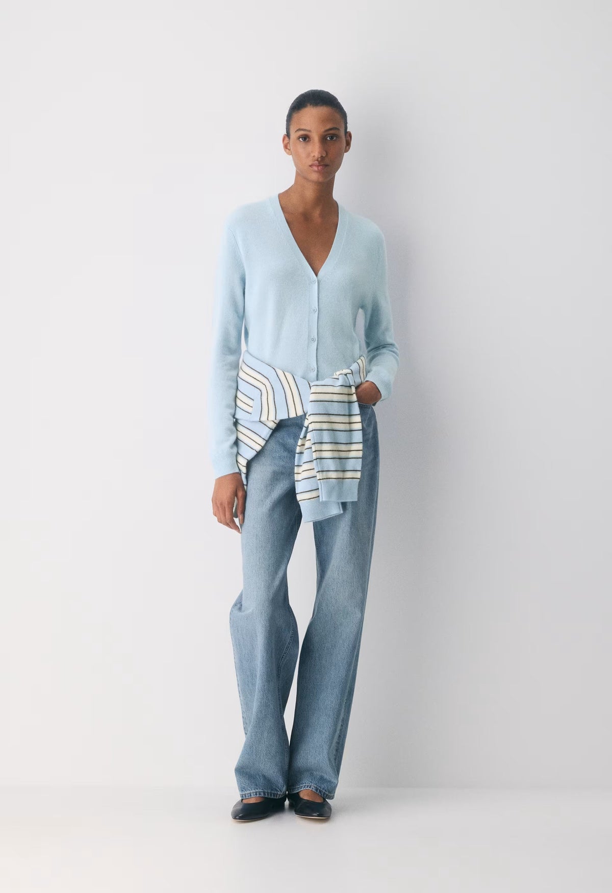 Bare Cashmere Laureate Cardigan - DEW BLUE
