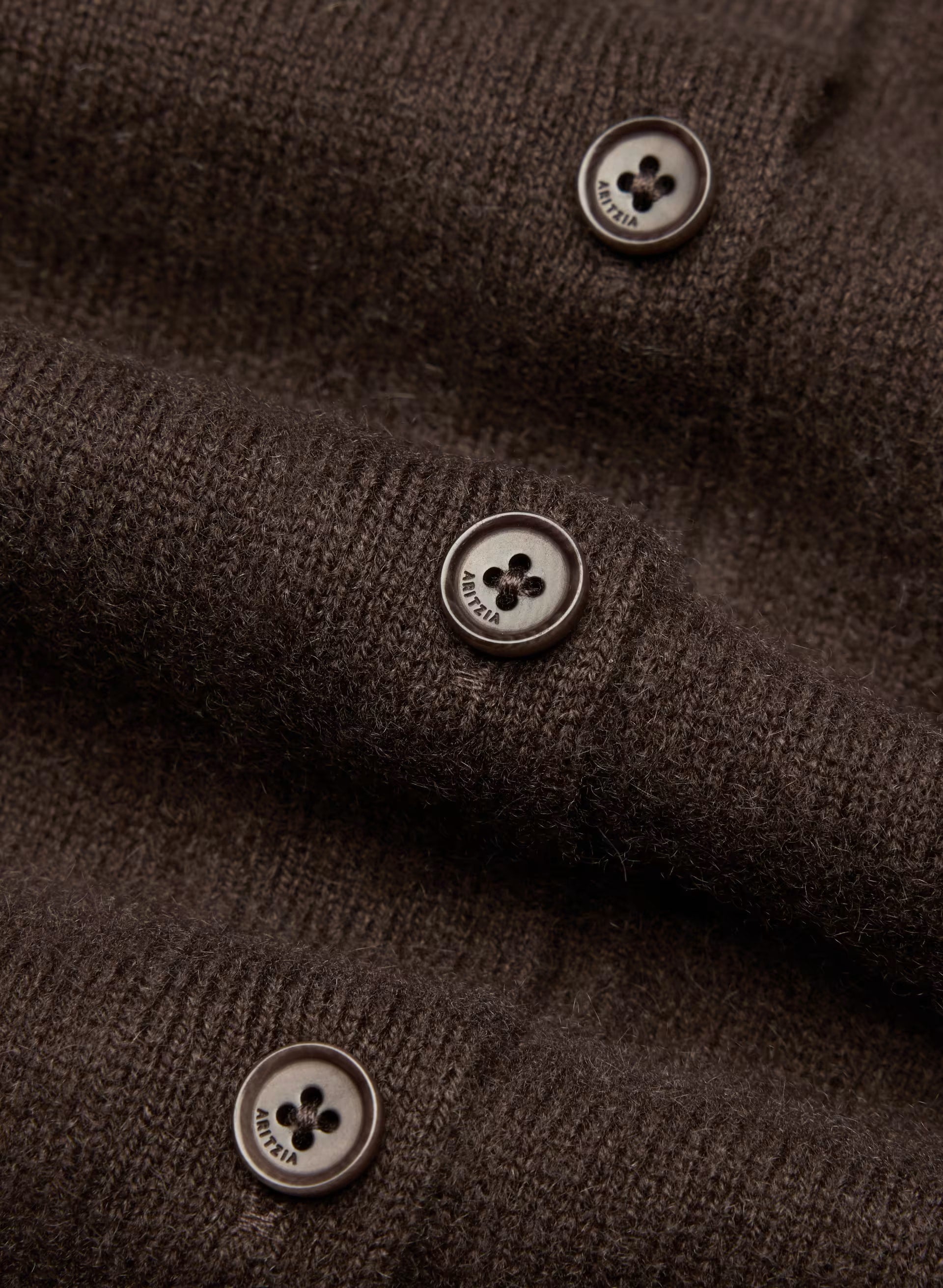 Bare Cashmere Laureate Cardigan - RICH MOCHA BROWN